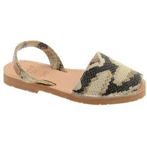 Castell Womens Menorquinas Leather Cobra Snake Embossed Sandals EU 41/US 11